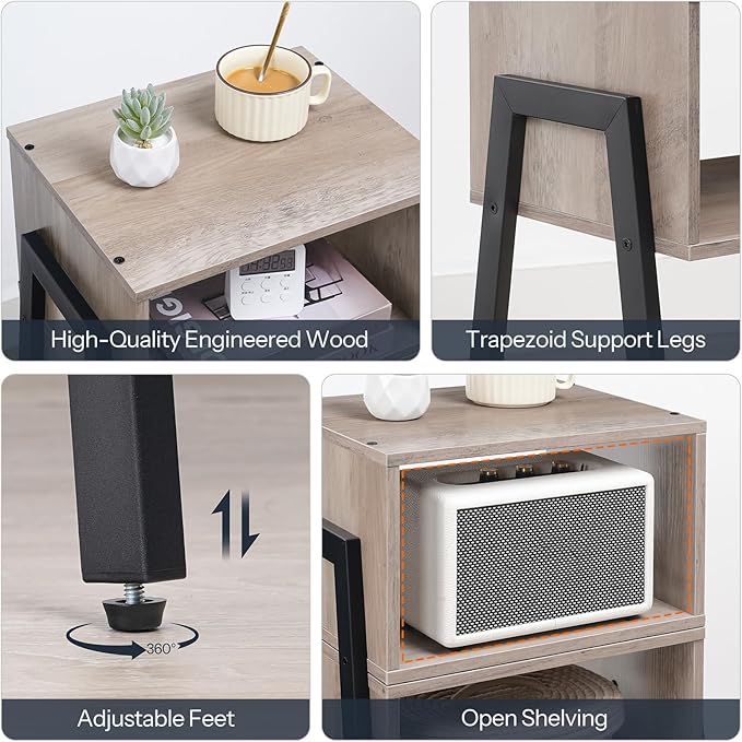 HOOBRO Nightstands Set of 2, Stackable End Table, Side Table, Bedside Tables - Image 7