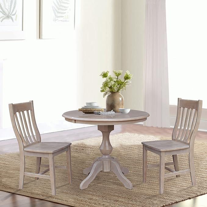 International Concepts Set of Two Cafe Dining Chairs, Washed Gray Taupe - Image 2