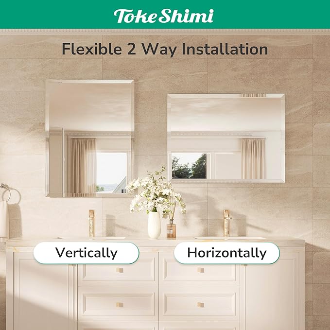 TokeShimi 48x36 Frameless Bathroom Mirror - Image 7
