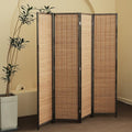 4 Panel Room Divider and Folding Screen Room Divider, Bamboo Room Divider Screen by Furnnylane