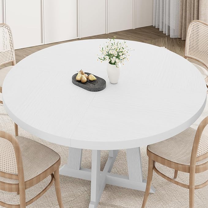 Garvee Dining Table for 4 to 6 People, 47 Inch Round Dining Table, Wooden - Image 3