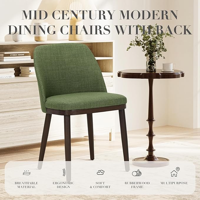 COLAMY Upholstered Dining Chairs Set of 4, Modern Kitchen Chairs - Image 4