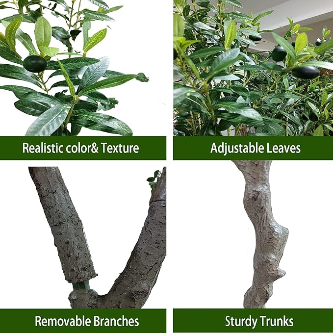 Artificial Olive Tree 7ft Tall, Faux Olive Tree Indoor Artificial Tree - Image 3
