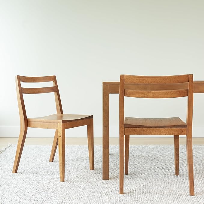 Grain & Grove Davie Dining Room Chairs Set of 2, Solid Wood Modern Kitchen Chair - Image 5