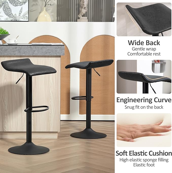 Finnhomy Bar Stools Set of 2 Counter Height, Swivel Barstools - Image 7