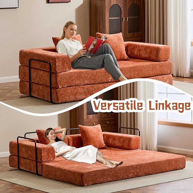 Convertible Sofa Bed, Compression Futon Sofa - Image 7