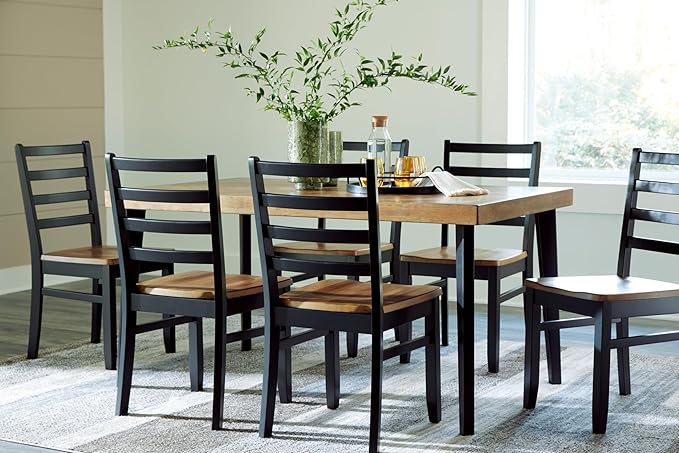 Signature Design by Ashley Blondon Rustic Chevron Dining Table and 6 Chairs - Image 13