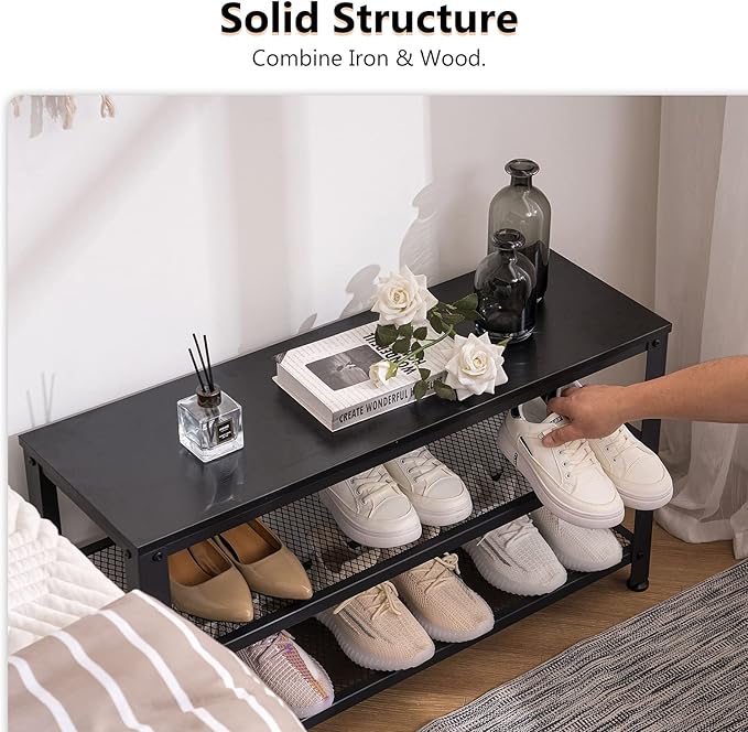 Apicizon Shoe Rack, 35.5 Inches 3-Tier Shoe Rack - Image 5