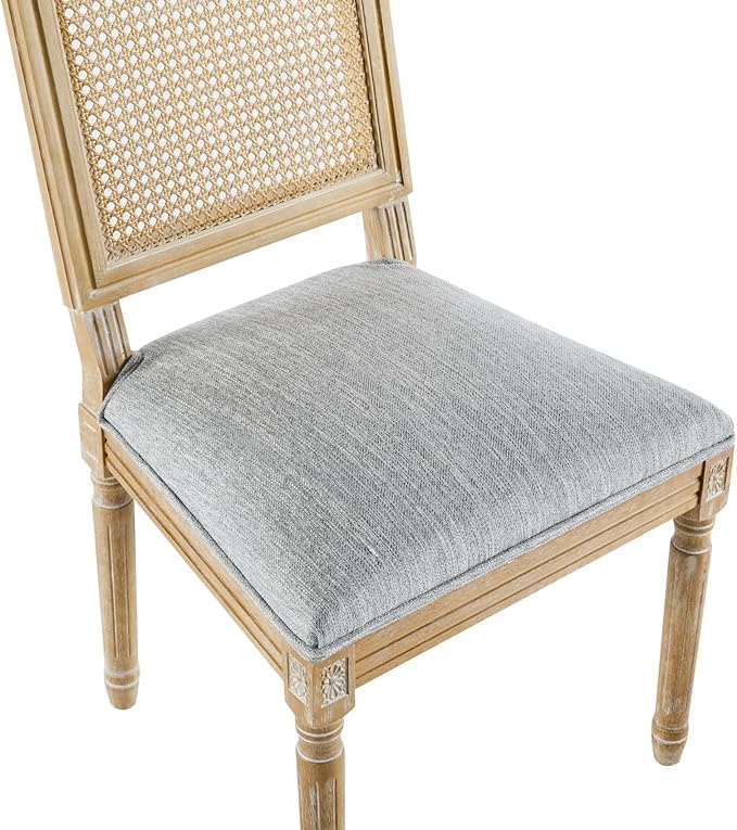 Merax Upholstered Solid Wood Dining Chairs Set of 2, French Country Style - Image 7