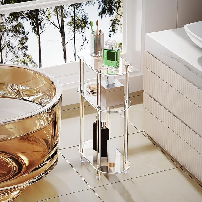 Clear Acrylic Narrow Side Table Set of 2 - Image 2