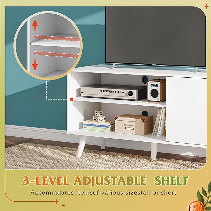 WLIVE TV Stand for 43 Inch TV, Small Entertainment Center - Image 5