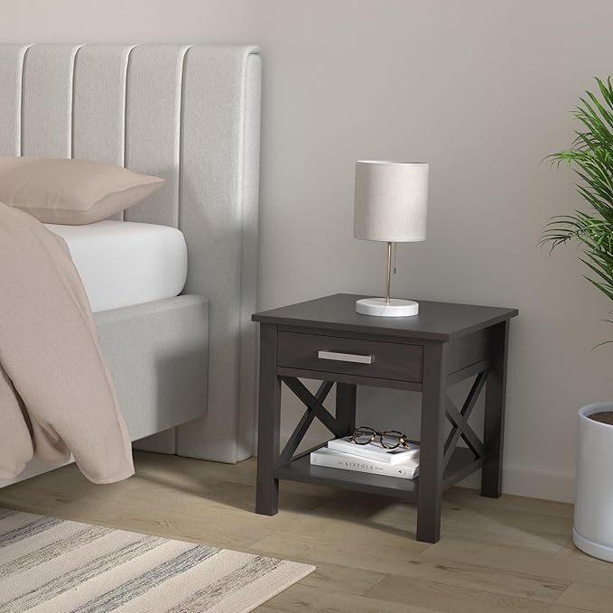 SIMPLIHOME Kitchener SOLID WOOD 21 inch Wide Square Contemporary End Side Table - Image 2