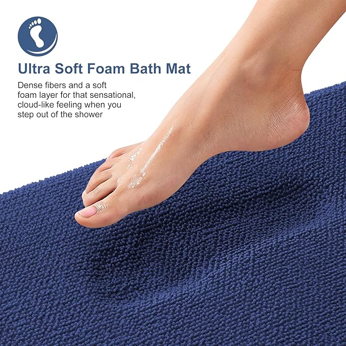 OLANLY Thick Memory Foam Bath Mat Rug 24x16, Extra Soft Absorbent Bathroom Rug - Image 2