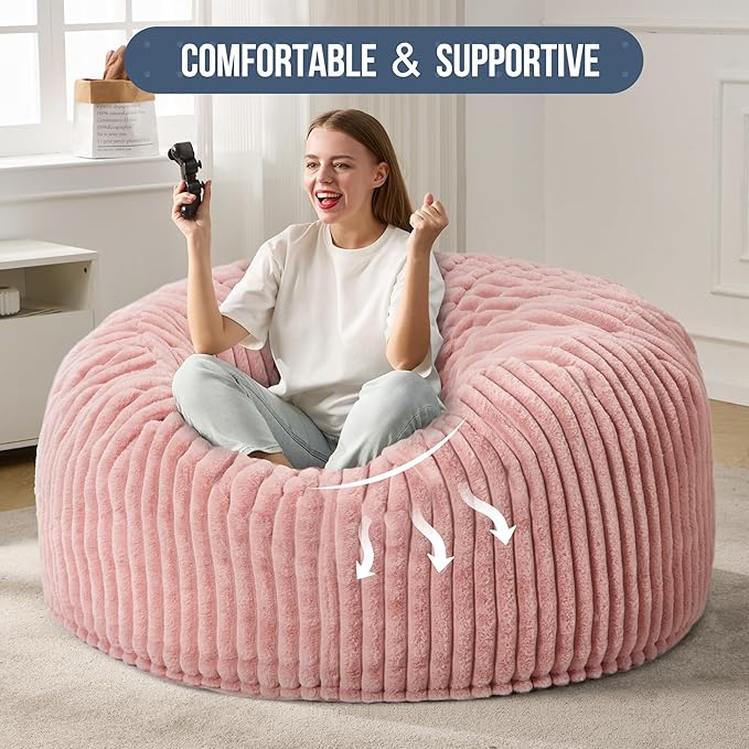 5ft Bean Bag Chairs for Adults Large Beanbag Chair - Image 5