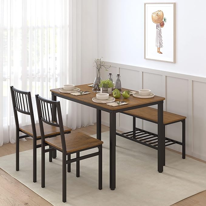 Teraves Dining Table Set for 4/Computer Desk, Kitchen Table - Image 2