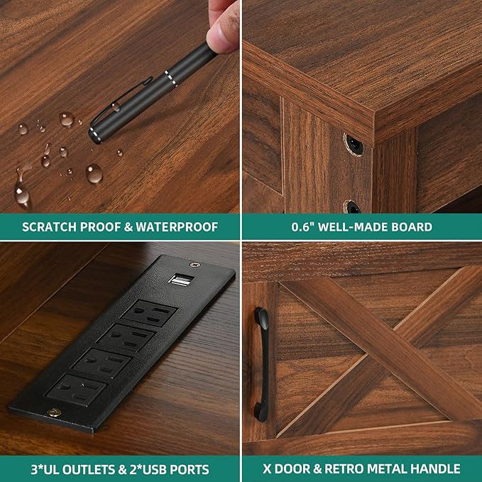 YITAHOME TV Stand for 65/55 Inch TV, Farmhouse Entertainment Center - Image 5