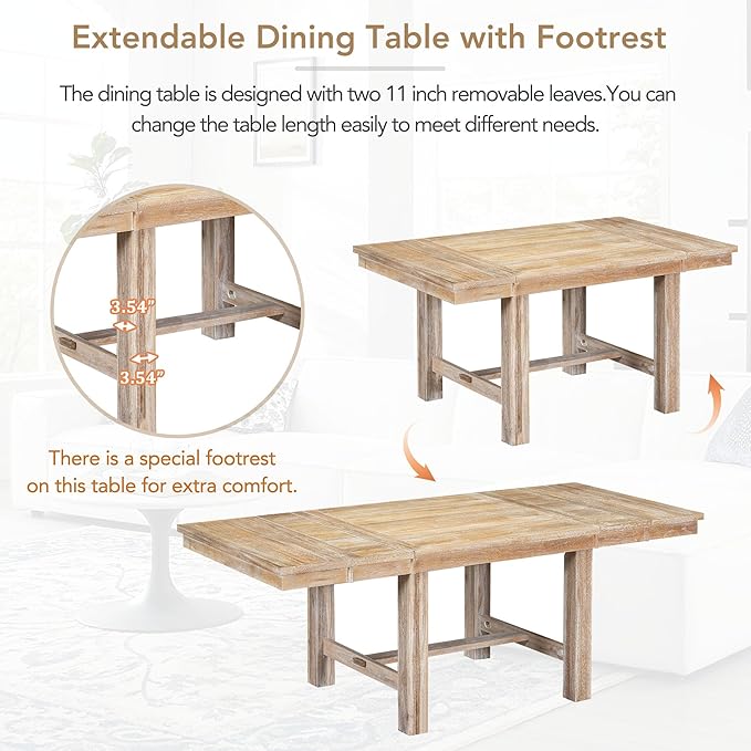 Ball & Cast Farmhouse 6 Piece Extendable Dining Table - Image 3