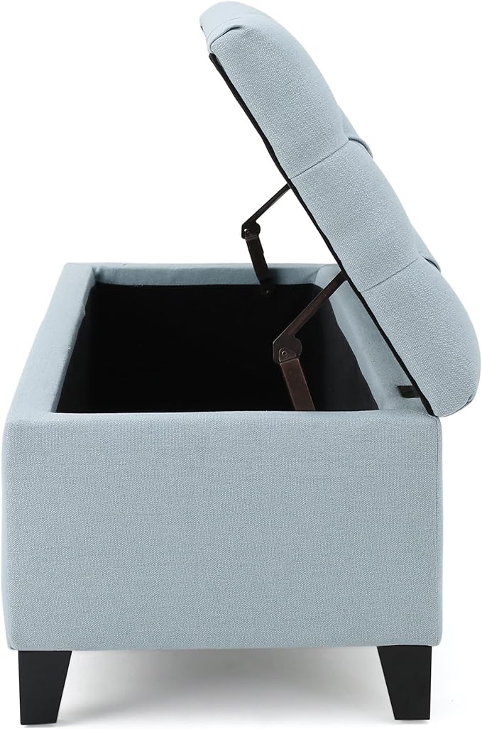 Christopher Knight Home Ottilie Fabric Storage Ottoman, Light Sky, Dimensions: - Image 7
