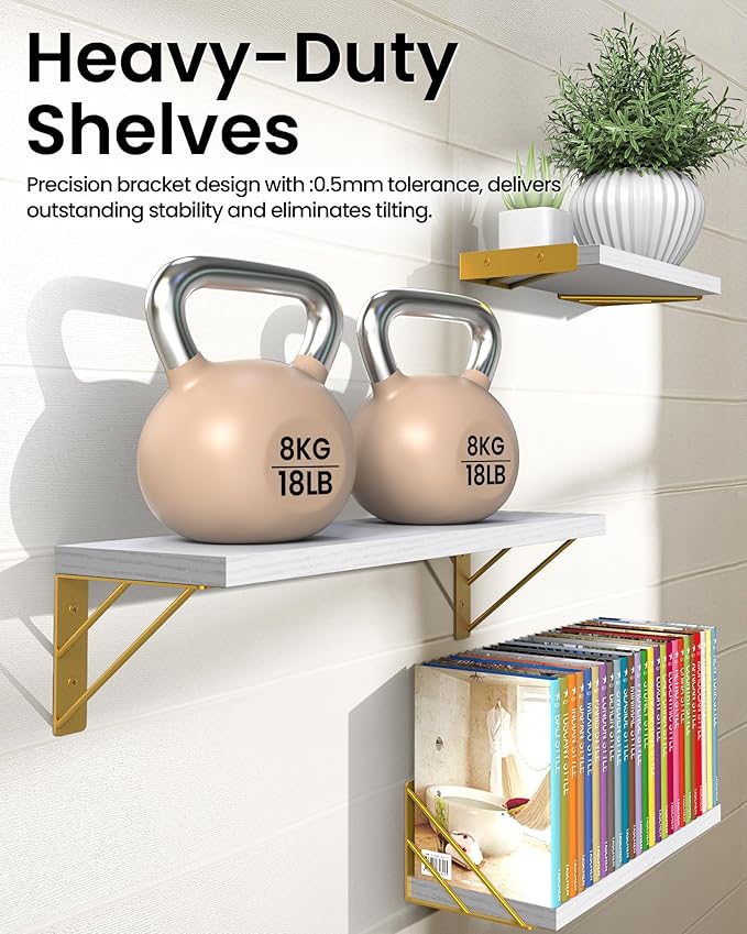 BAYKA Wall Shelves for Bedroom Decor, Floating Wall Shelves for Living Room - Image 5
