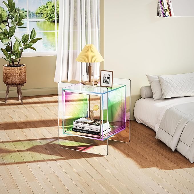 Acrylic Nightstand Colorful Bedside Table - Image 2