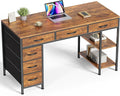 Huuger Computer Desk with 6 Drawers, 47 Inch Office Desk with Shelves, by Huuger