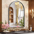 Brightify Arched Mirror, 26 x 38 Inch Black Arch Wall Mirror, Metal Frame Black by Brightify