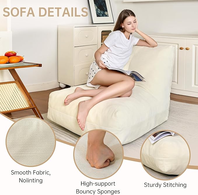 Bean Bag Chairs for Adults, Memory Foam Bean Bag Chair, Spacious Single Sofa - Image 3