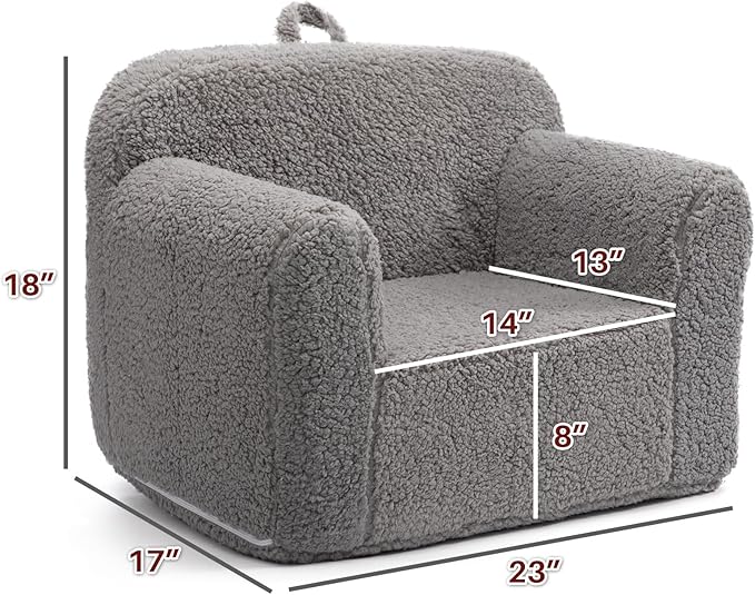 ALIMORDEN Kids Ultra-Soft Snuggle Foam Filled Chair, Toddler Cuddly Sherpa - Image 3