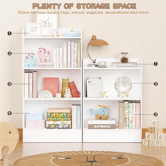 Lkeiyay Montessori Toy Shelf, 4-Tier Kids Storage Organizer, Kid Book Shlef - Image 4
