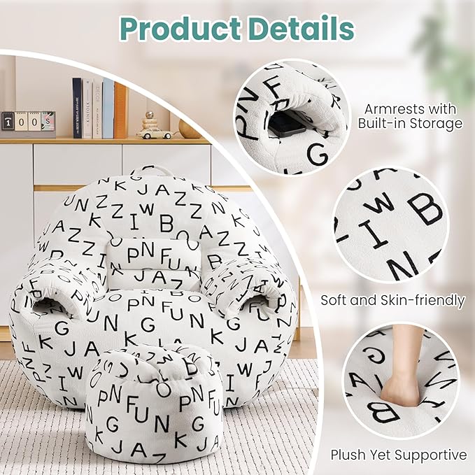 DAICO Bean Bag Chairs for Adults Comfy Accent Chair - Image 3