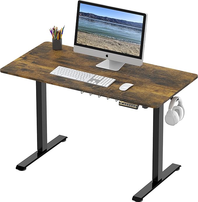 SHW 48-Inch Electric Height Adjustable Sit to Stand Desk - Image 4