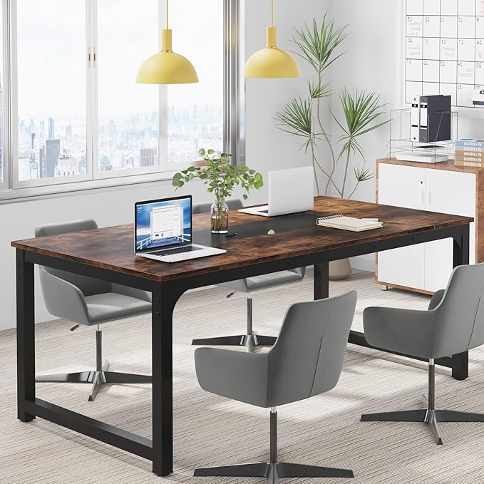 Tribesigns Modern Computer Desk, 70.8 x 35.4 inch Large Executive Office Desk - Image 7
