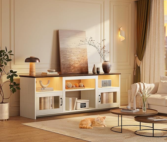 PRAISUN TV Stand for 60 Inch TV, TV Console Cabinet - Image 2