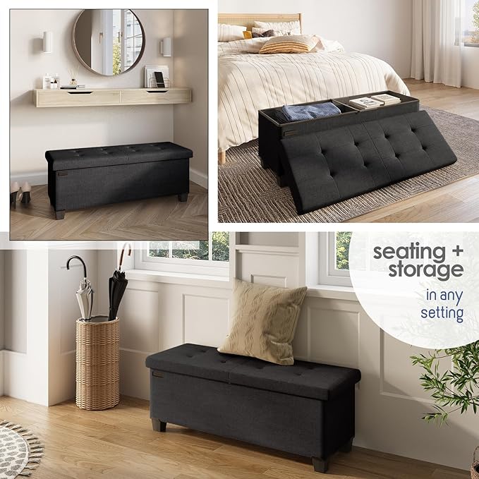 STORAGEBUD Storage Ottoman Bench - Image 4