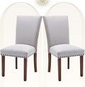 COLAMY Upholstered Parsons Dining Chairs Set of 2, Fabric Dining Room Kitchen by COLAMYINC