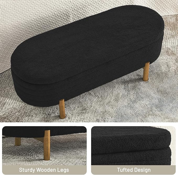 Furniliving 46” Storage Benches, End of Bed Bench - Image 6