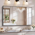 YIROMAN Bathroom Mirror 55"x36", Large Matte Black Bathroom Mirror by Unknown