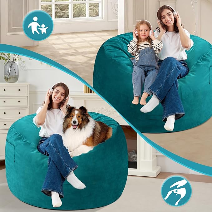 Homguava 3FT Bean Bag Chair: 3' Bean Bags - Image 3