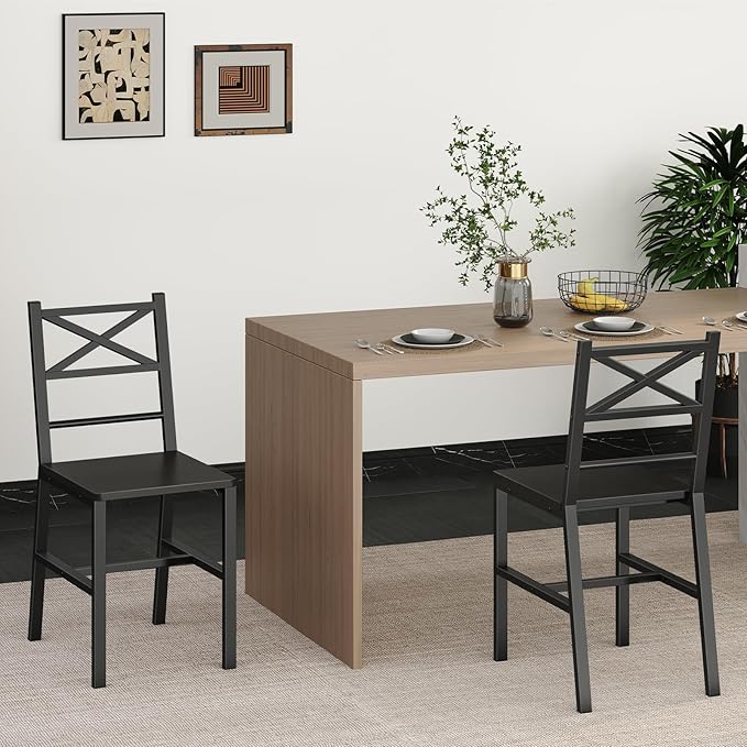 Dining Chair Set of 2, Rustic Wooden Kitchen Chairs by MAHANCRIS