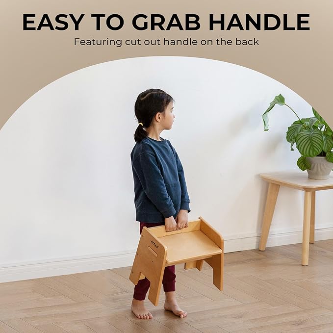 Wooden Step Stool for Kids, 14” One Step Stool for Toddlers, Heavy Duty Non-tip - Image 3
