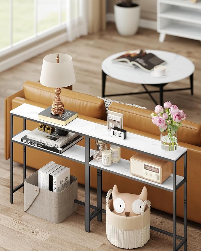VASAGLE Console Table, 2-Tier Narrow Sofa Table - Image 2