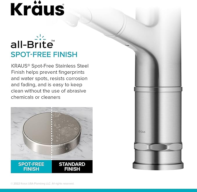 KRAUS Allyn Pull-Out Single Handle Kitchen Faucet in Spot-Free Stainless Steel - Image 6