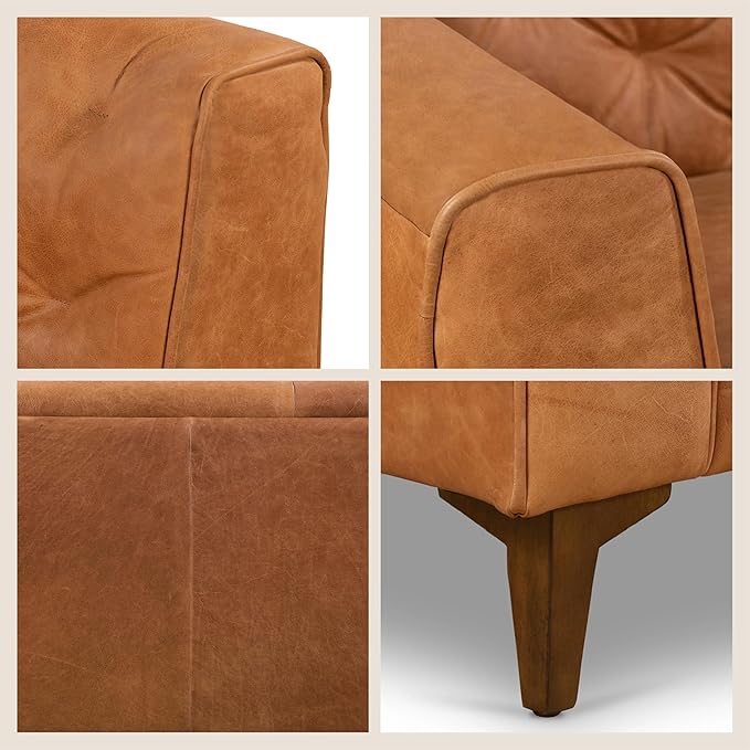 POLY & BARK 74” Essex Apartment Leather Couch - Image 6