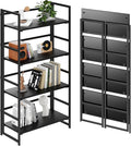 BHG Vintage Multifunctional Folding Bookshelf, No-Assembly Plant Stand Storage by BHG