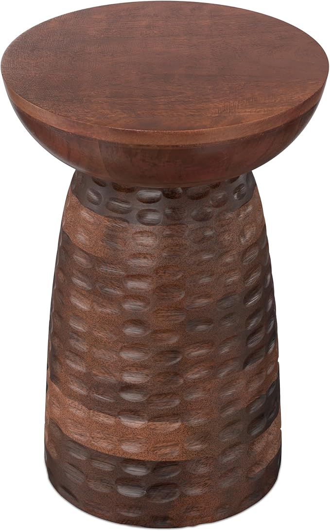 SIMPLIHOME Boyd 13-inch Wide Solid Mango End Table in Warm Dark Brown, - Image 7