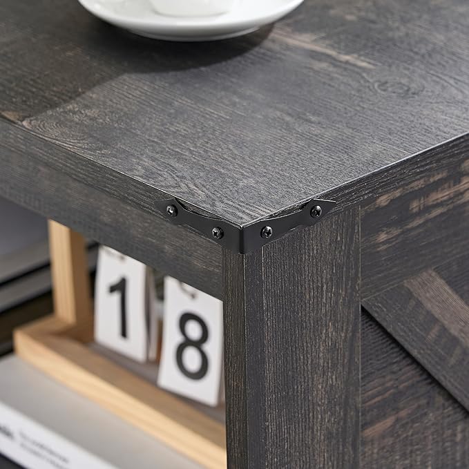 Farmhouse Coffee Table for Living Room, Wood Square Coffee Tables, 31.5" D x - Image 5