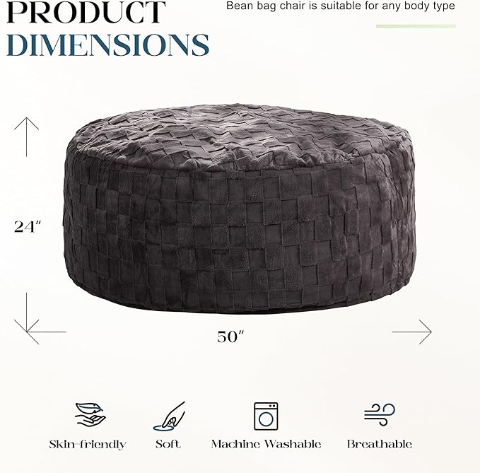 Hobestluk Bean Bag Chairs Beanbag Chair - Image 2