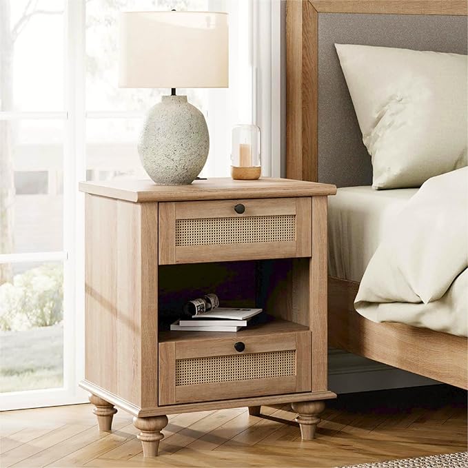 WAMPAT Rattan Nightstand Side Table by WAMPAT