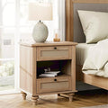 WAMPAT Rattan Nightstand Side Table by WAMPAT