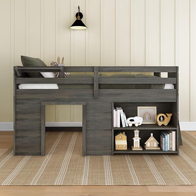 Max & Lily Modern Farmhouse Twin Low Loft Bed - Image 2